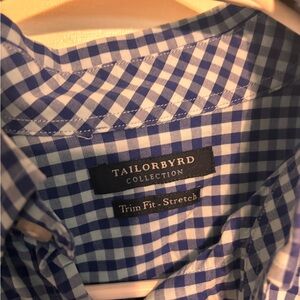Tailorbyrd Blue and White Checkered Men's Shirt